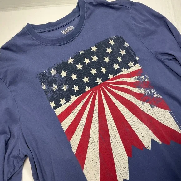 Cremieux American Flag Graphic‎ Long Sleeve Patriotic T-Shirt L - Picture 2 of 4